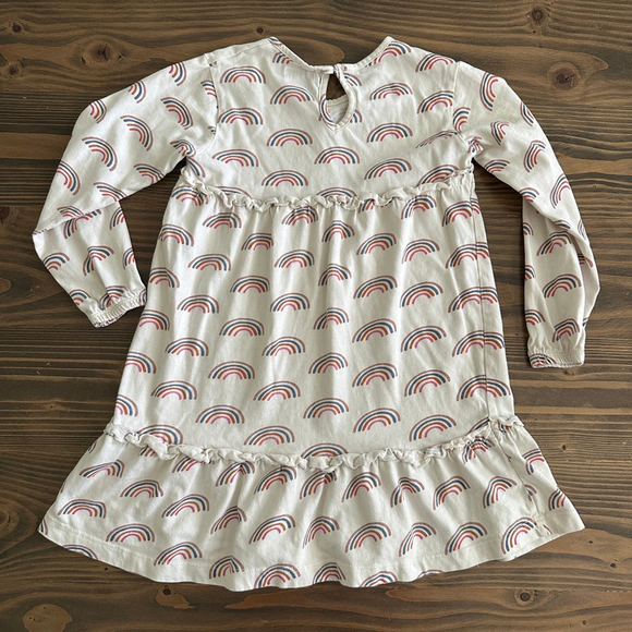 Kids Lilly + Sid Rainbow Dress White Tan Size 4-5 Years Colorful Playwear - Picture 2 of 6